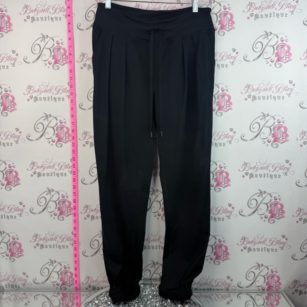 lole pants joggers stretchy sweatpants Black Drawstring Waist Relaxed Pants